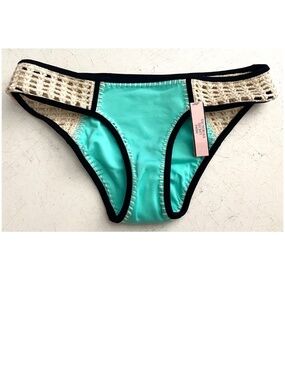 Victoria's Secret Nwt Aqua The Surf Crochet Classic Hipster Bikini Bottom XS